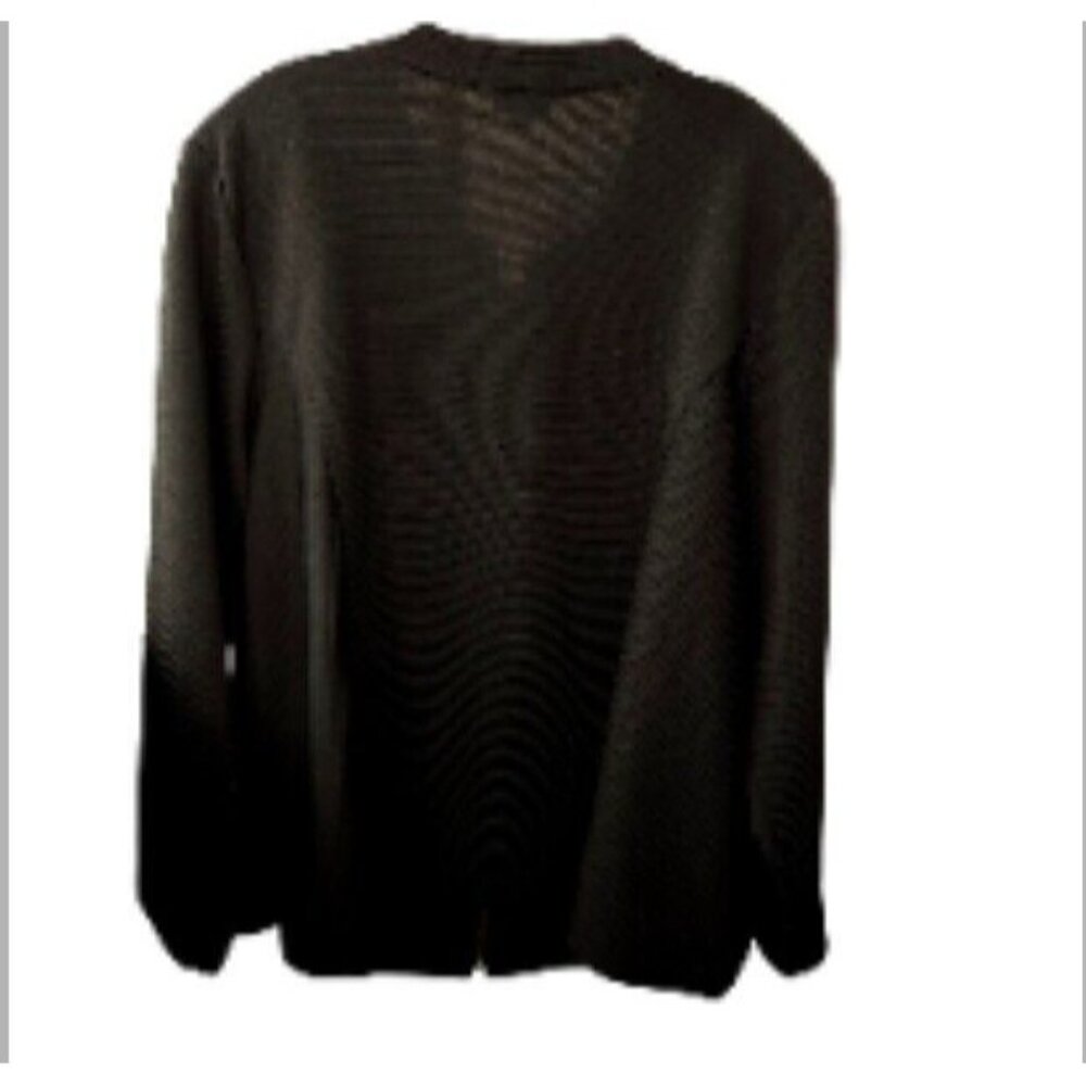 Womens Jacket 30/32 Black Full Zip Avenue Ribbed High Neck Long Sleeve Stretch - Picture 2 of 7